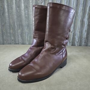 BLONDO Wool Lined Insulated Zip Brown Leather Mid-Calf Winter Boots Women's 9.5D